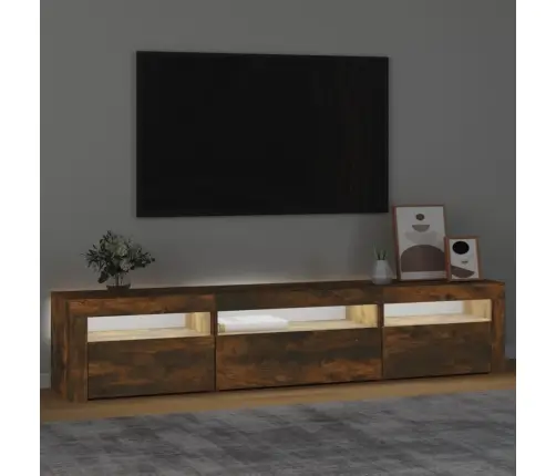 Tv Skapītis Ar Led Apgaismojumu, Ozolkoka Krāsa, 195X35X40 Cm Vidaxl