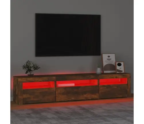 Tv Skapītis Ar Led Apgaismojumu, Ozolkoka Krāsa, 195X35X40 Cm Vidaxl