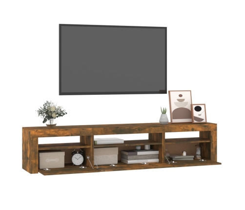 Tv Skapītis Ar Led Apgaismojumu, Ozolkoka Krāsa, 195X35X40 Cm Vidaxl
