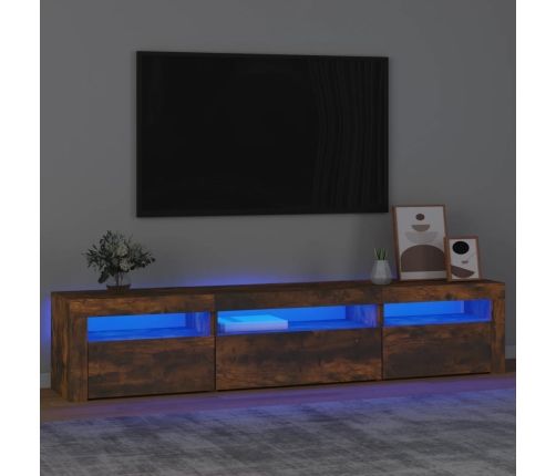 Tv Skapītis Ar Led Apgaismojumu, Ozolkoka Krāsa, 195X35X40 Cm Vidaxl