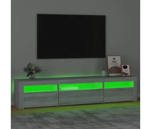 Tv Skapītis Ar Led, Pelēka Ozolkoka Krāsa, 195X35X40 Cm Vidaxl