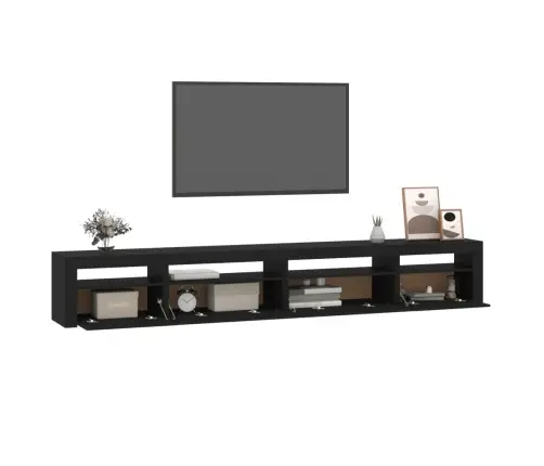 Tv Skapītis Ar Led Apgaismojumu, Melns, 270X35X40 Cm Vidaxl