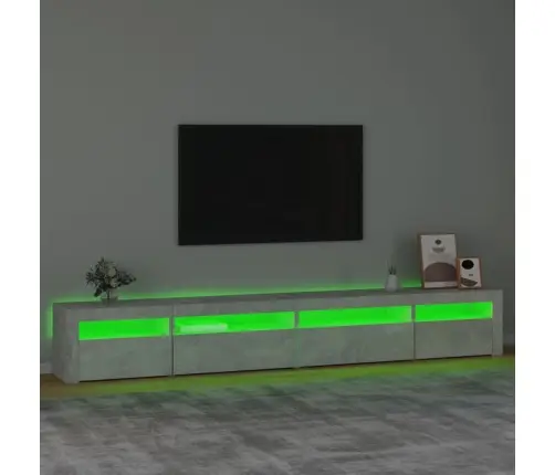 Tv Skapītis Ar Led Apgaismojumu, Betona Pelēks, 270X35X40 Cm Vidaxl