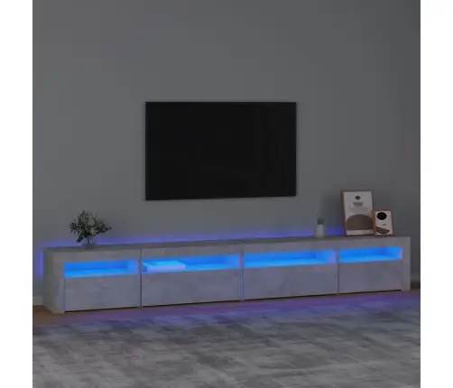 Tv Skapītis Ar Led Apgaismojumu, Betona Pelēks, 270X35X40 Cm Vidaxl