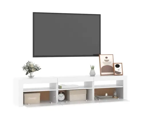 Tv Skapītis Ar Led Apgaismojumu, Balts, 180X35X40 Cm Vidaxl