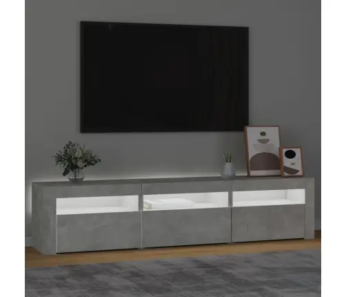 Tv Spintelė Su Led Apšvietimu, Betono Pilka, 180X35X40Cm