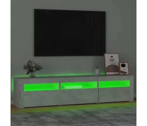 Tv Spintelė Su Led Apšvietimu, Betono Pilka, 180X35X40Cm