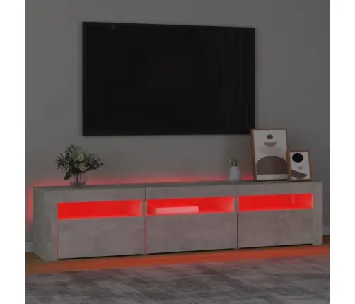 Tv Spintelė Su Led Apšvietimu, Betono Pilka, 180X35X40Cm
