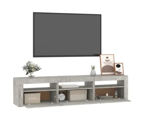 Tv Spintelė Su Led Apšvietimu, Betono Pilka, 180X35X40Cm