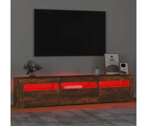 Televizoriaus Spintelė Su Led, Dūminio Ąžuolo, 180X35X40Cm