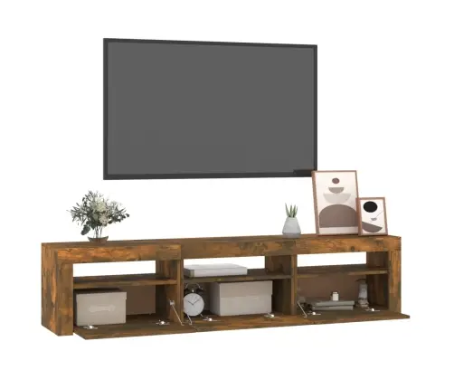 Televizoriaus Spintelė Su Led, Dūminio Ąžuolo, 180X35X40Cm