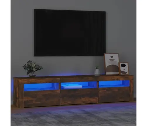 Televizoriaus Spintelė Su Led, Dūminio Ąžuolo, 180X35X40Cm