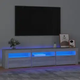 Tv Skapītis Ar Led, Pelēka Ozolkoka Krāsa, 180X35X40 Cm Vidaxl