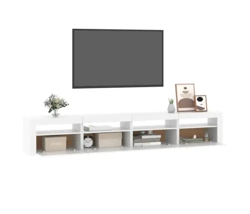 Tv Galdiņš Ar Led Apgaismojumu, Balts, 240X35X40 Cm Vidaxl Tv Galdiņš Ar Led Apgaismojumu, Balts, 240X35X40 Cm Vidaxl