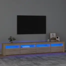 Tv Skapītis Ar Led Apgaismojumu, Ozolkoka Krāsa, 240X35X40 Cm Vidaxl