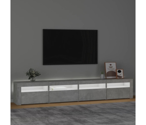 Tv Spintelė Su Led Apšvietimu, Betono Pilka, 240X35X40Cm