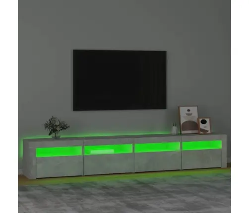 Tv Skapītis Ar Led Apgaismojumu, Betona Pelēks, 240X35X40 Cm Vidaxl