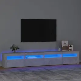 Tv Spintelė Su Led Apšvietimu, Betono Pilka, 240X35X40Cm