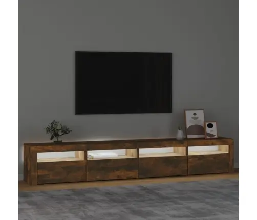 Telerialus Led-Tuledega, Suitsutatud Tamm, 240X35X40 Cm