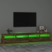 Tv Skapītis Ar Led Apgaismojumu, Ozolkoka Krāsa, 240X35X40 Cm Vidaxl