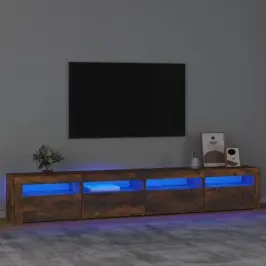 Tv Skapītis Ar Led Apgaismojumu, Ozolkoka Krāsa, 240X35X40 Cm Vidaxl