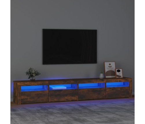 Tv Skapītis Ar Led Apgaismojumu, Ozolkoka Krāsa, 240X35X40 Cm Vidaxl