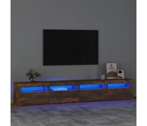 Telerialus Led-Tuledega, Suitsutatud Tamm, 240X35X40 Cm