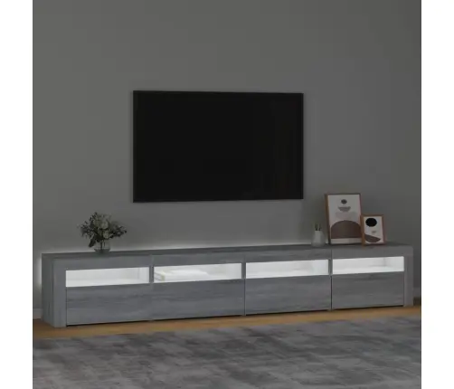Tv Skapītis Ar Led, Pelēka Ozolkoka Krāsa, 240X35X40 Cm Vidaxl Tv Skapītis Ar Led, Pelēka Ozolkoka Krāsa, 240X35X40 Cm Vidaxl