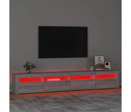 Tv Skapītis Ar Led, Pelēka Ozolkoka Krāsa, 240X35X40 Cm Vidaxl Tv Skapītis Ar Led, Pelēka Ozolkoka Krāsa, 240X35X40 Cm Vidaxl