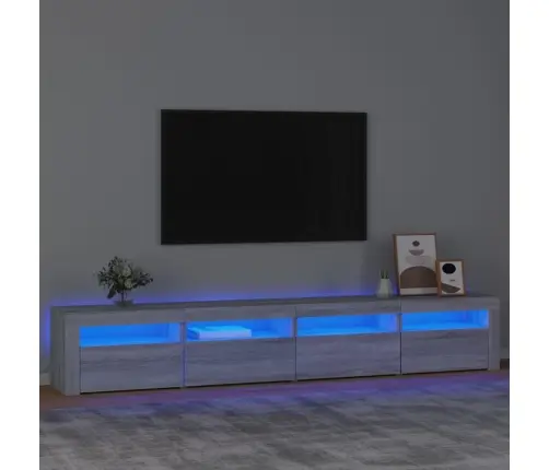 Tv Skapītis Ar Led, Pelēka Ozolkoka Krāsa, 240X35X40 Cm Vidaxl Tv Skapītis Ar Led, Pelēka Ozolkoka Krāsa, 240X35X40 Cm Vidaxl