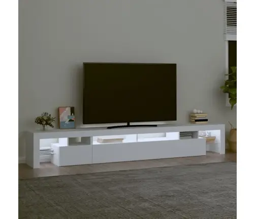 Tv Skapītis Ar Led Apgaismojumu, Balts, 260X36,5X40 Cm Vidaxl