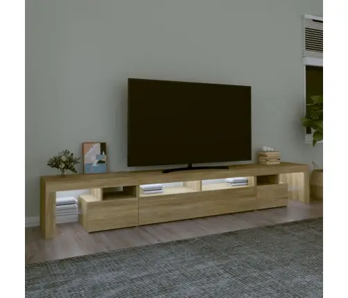 Tv Skapītis Ar Led Apgaismojumu, Ozolkoka Krāsa, 260X36,5X40 Cm Vidaxl