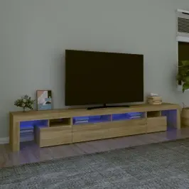 Tv Skapītis Ar Led Apgaismojumu, Ozolkoka Krāsa, 260X36,5X40 Cm Vidaxl