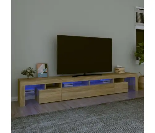 Tv Skapītis Ar Led Apgaismojumu, Ozolkoka Krāsa, 260X36,5X40 Cm Vidaxl