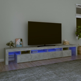 Tv Skapītis Ar Led Apgaismojumu, Betona Pelēks, 260X36,5X40 Cm Vidaxl