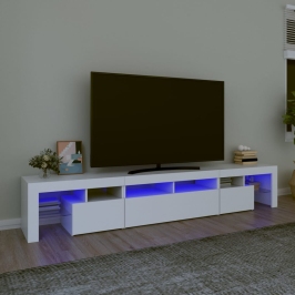 Tv Skapītis Ar Led Apgaismojumu, Balts, 230X36,5X40 Cm Vidaxl