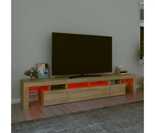 Televizoriaus Spintelė Su Led Apšvietimu, Ąžuolo, 230X36,5X40Cm