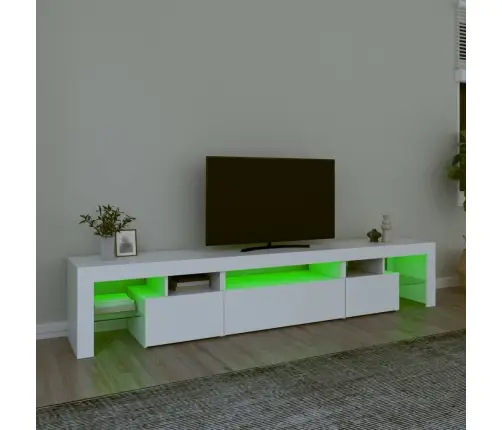 Televizoriaus Spintelė Su Led Apšvietimu, Balta, 215X36,5X40Cm Televizoriaus Spintelė Su Led Apšvietimu, Balta, 215X36,5X40Cm