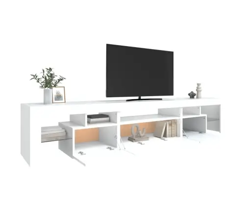 Televizoriaus Spintelė Su Led Apšvietimu, Balta, 215X36,5X40Cm Televizoriaus Spintelė Su Led Apšvietimu, Balta, 215X36,5X40Cm