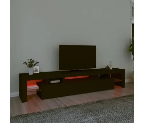 Tv Skapītis Ar Led Apgaismojumu, Melns, 215X36,5X40 Cm Vidaxl