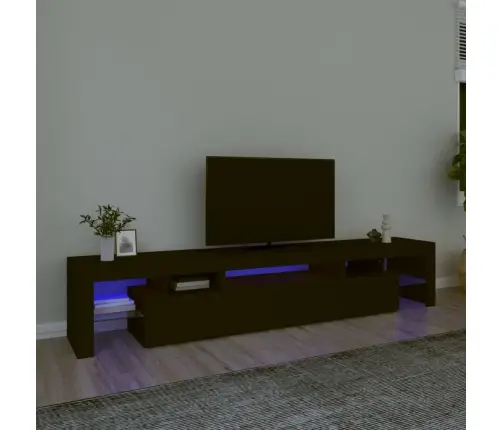 Tv Skapītis Ar Led Apgaismojumu, Melns, 215X36,5X40 Cm Vidaxl