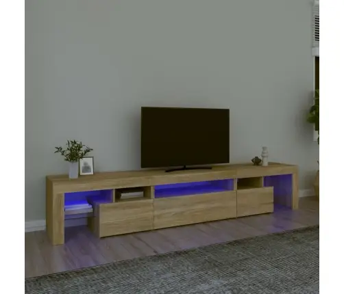 Tv Skapītis Ar Led Apgaismojumu, Ozolkoka Krāsa, 215X36,5X40 Cm Vidaxl
