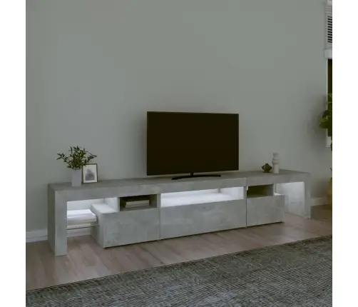 Tv Spintelė Su Led Apšvietimu, Betono Pilka, 215X36,5X40Cm