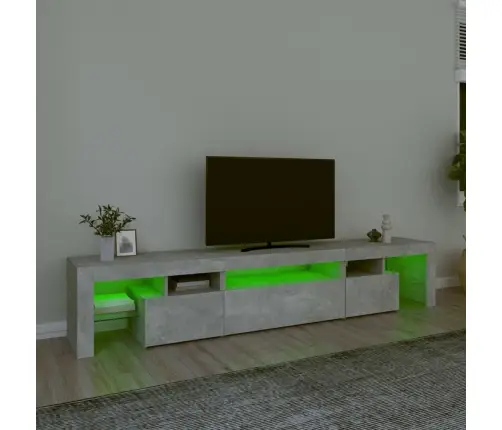 Tv Spintelė Su Led Apšvietimu, Betono Pilka, 215X36,5X40Cm