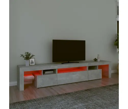 Tv Spintelė Su Led Apšvietimu, Betono Pilka, 215X36,5X40Cm