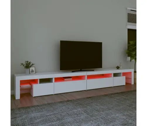Tv Skapītis Ar Led Apgaismojumu, Balts, 290X36,5X40 Cm Vidaxl