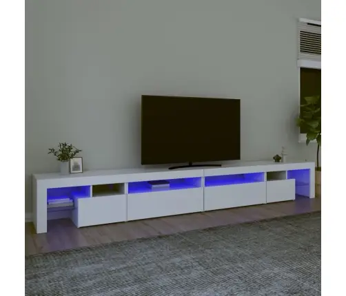 Tv Skapītis Ar Led Apgaismojumu, Balts, 290X36,5X40 Cm Vidaxl