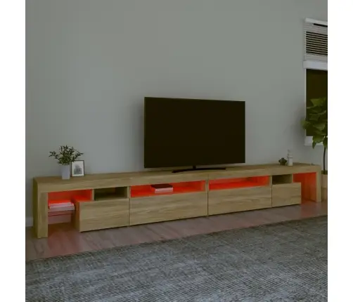 Televizoriaus Spintelė Su Led Apšvietimu, Ąžuolo, 290X36,5X40Cm