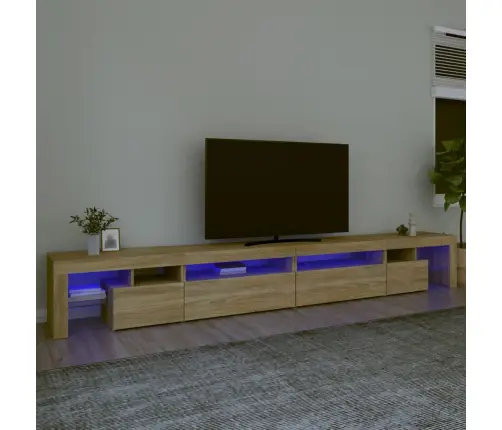 Televizoriaus Spintelė Su Led Apšvietimu, Ąžuolo, 290X36,5X40Cm