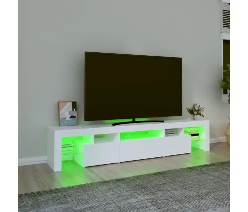 Tv Skapītis Ar Led Apgaismojumu, Balts, 200X36,5X40 Cm Vidaxl
